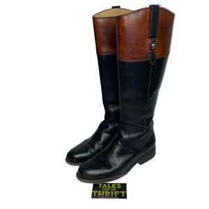 Frye Women’s Jayden Riding Boot Black and Brown